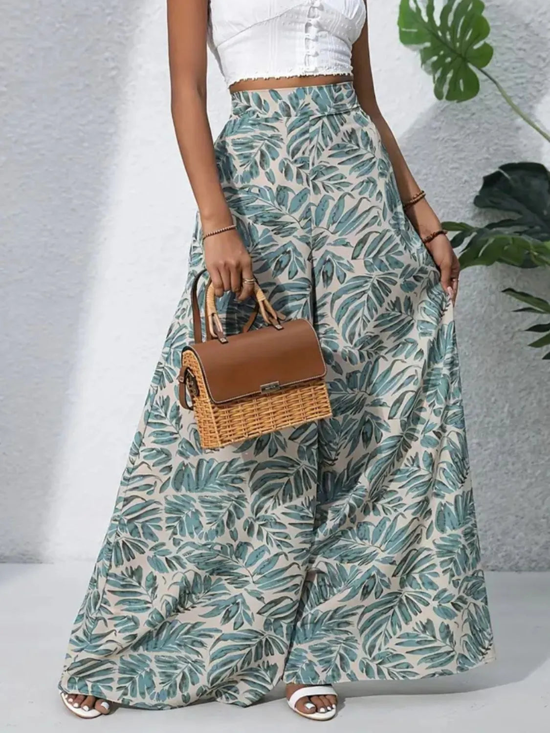 Printed High Waist Wide Leg Pants – Trendsi | ClozArt