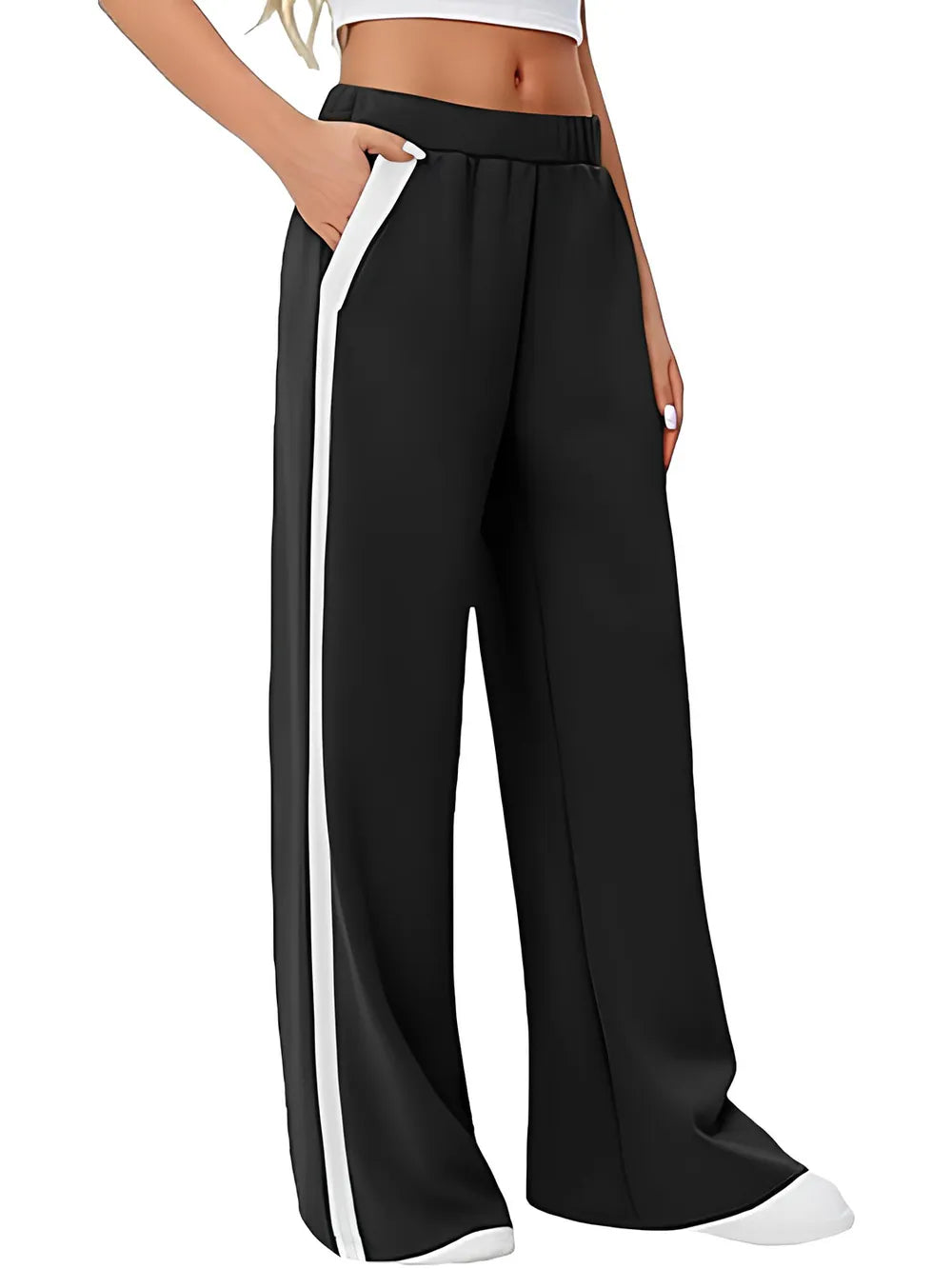 Side Striped Wide Leg Pants – Trendsi | ClozArt