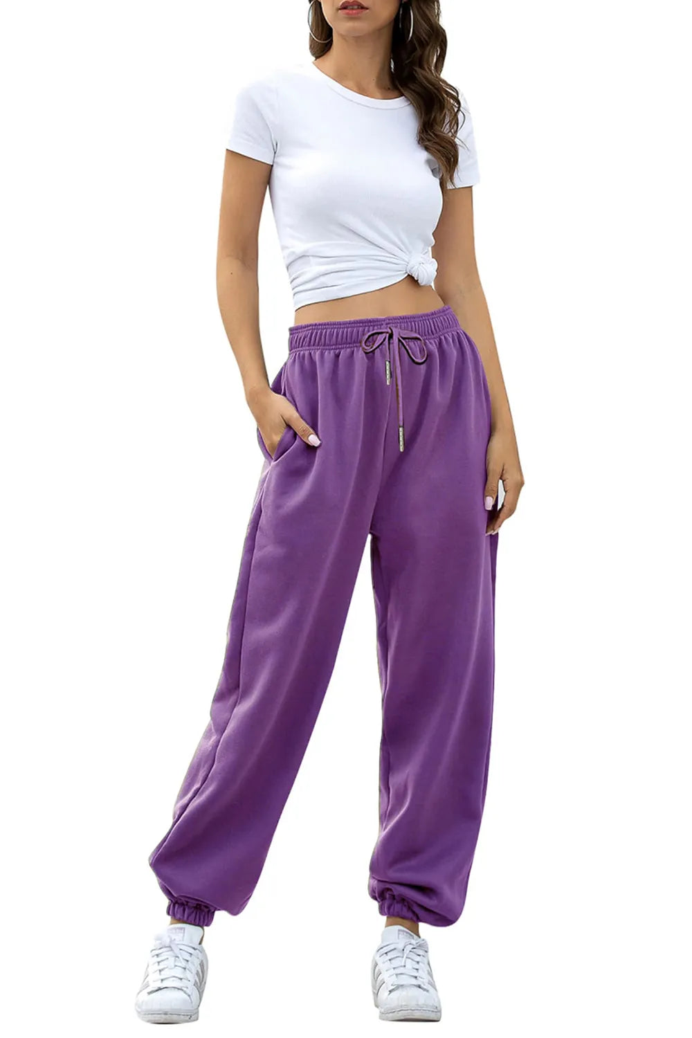 Elastic Waist Joggers with Pockets – Trendsi | ClozArt