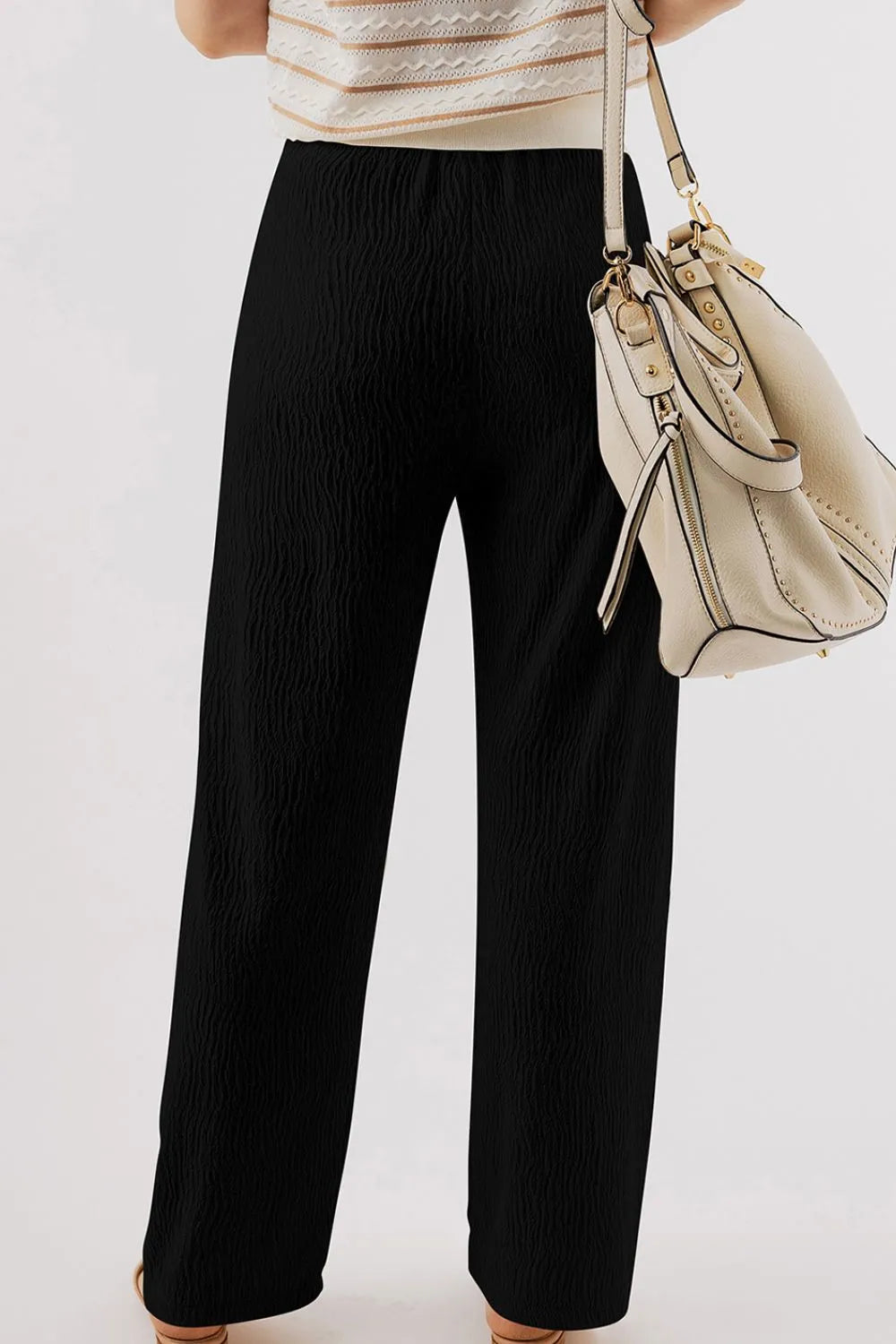 Textured Drawstring Straight Pants – Trendsi | ClozArt
