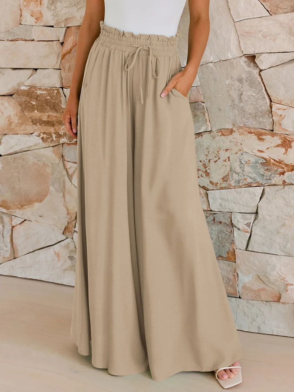 Drawstring Wide Leg Pants with Pockets – Trendsi | ClozArt