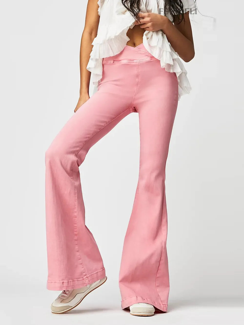 Asymmetric Waist Flare Jeans – Trendsi | ClozArt