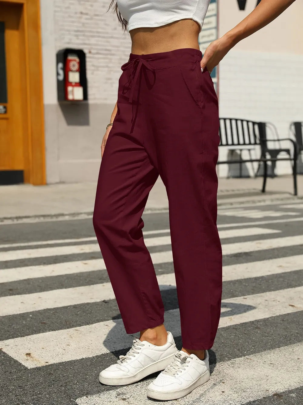 Elastic Waist Tapered Pants – Trendsi | ClozArt