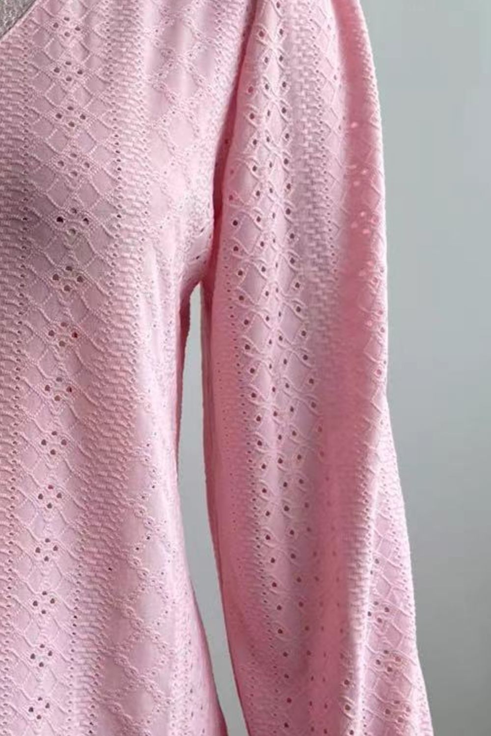 Eyelet V-Neck Flounce Sleeve Blouse – Trendsi | ClozArt