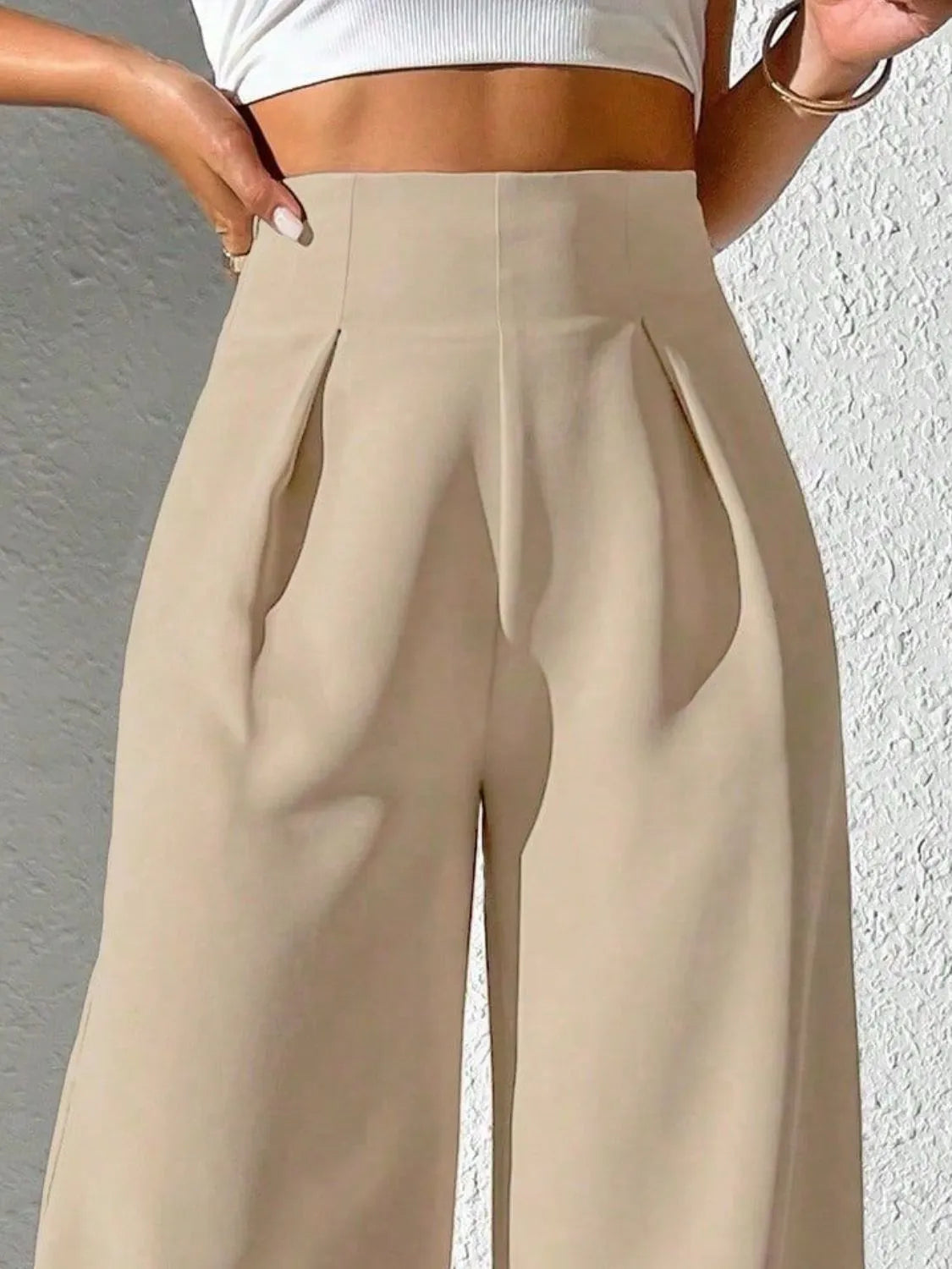 Wide Leg High Waist Pants – Trendsi | ClozArt