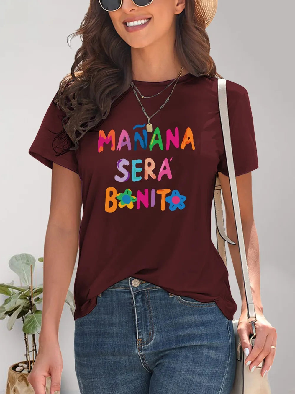 Letter Graphic Round Neck Short Sleeve T-Shirt – Trendsi | ClozArt