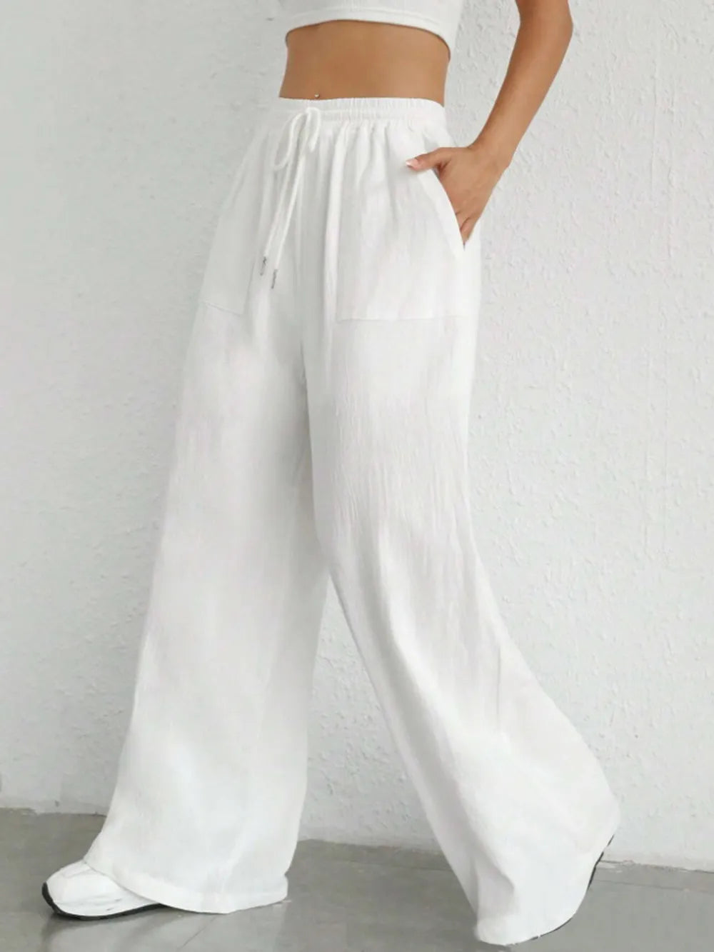 Drawstring Wide Leg Pants – Trendsi | ClozArt