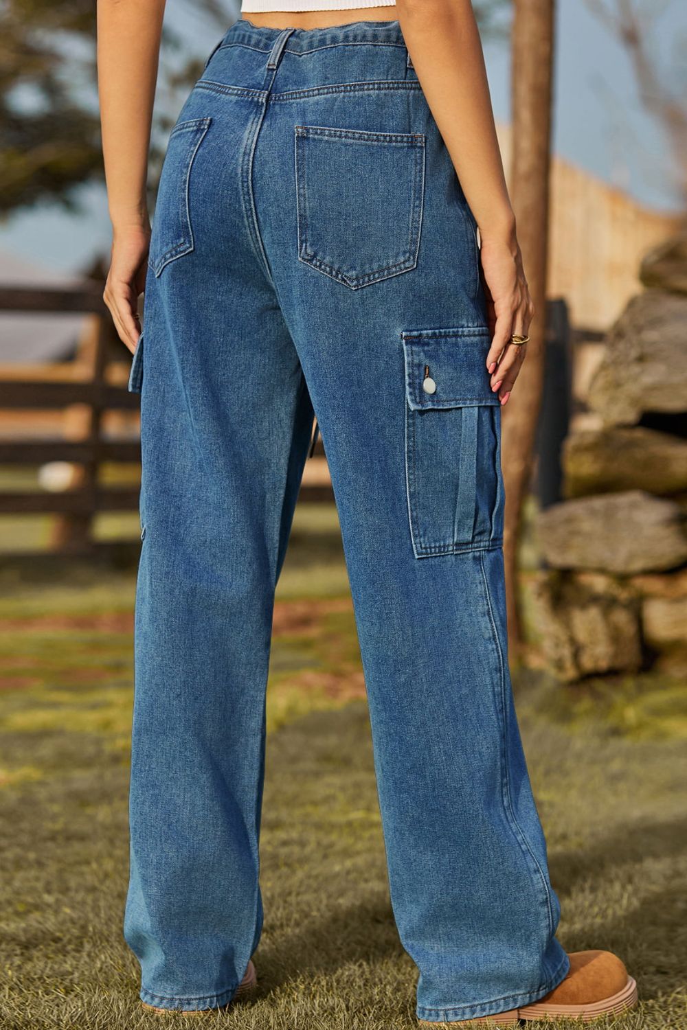 Loose Fit Drawstring Jeans with Pocket – Trendsi | ClozArt