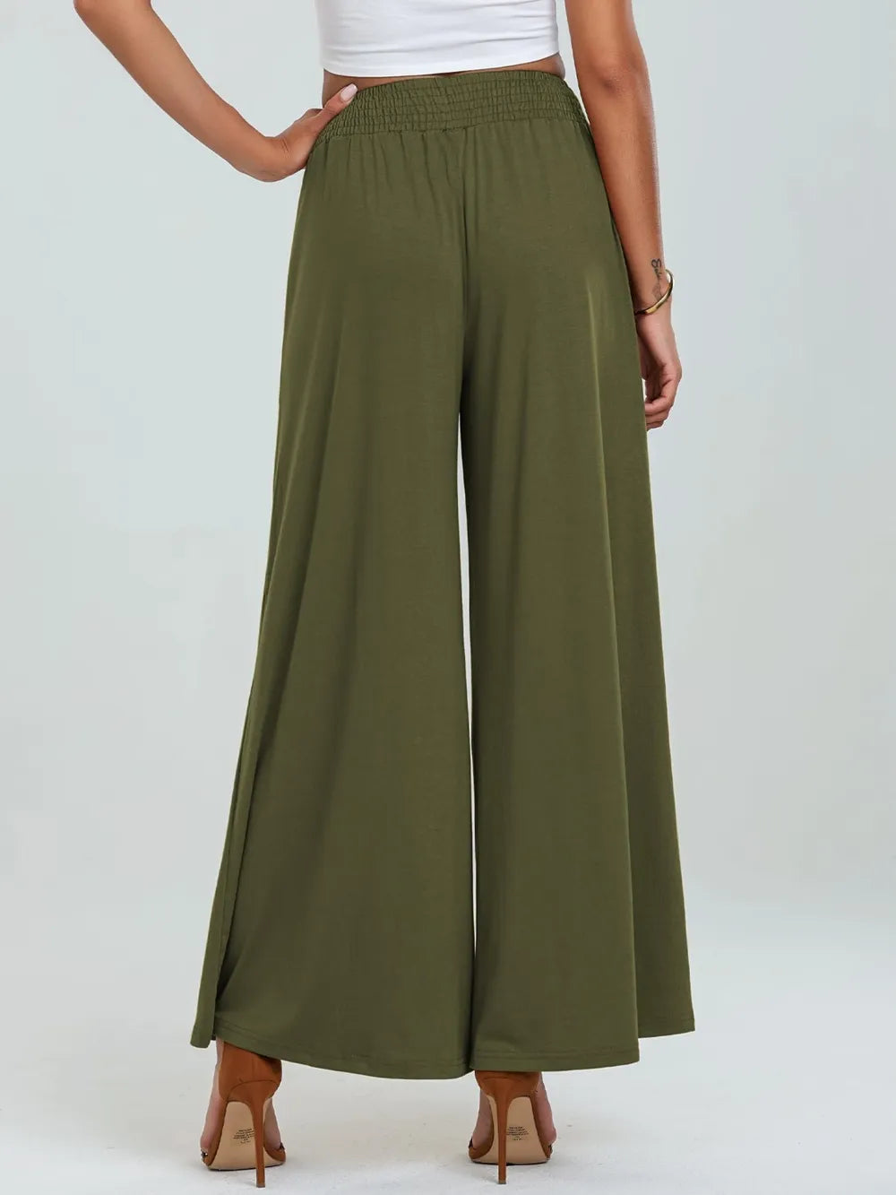 Pocketed Elastic Waist Wide Leg Pants – Trendsi | ClozArt