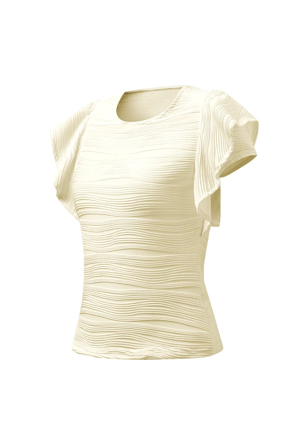 Textured Round Neck Cap Sleeve Top – Trendsi | ClozArt