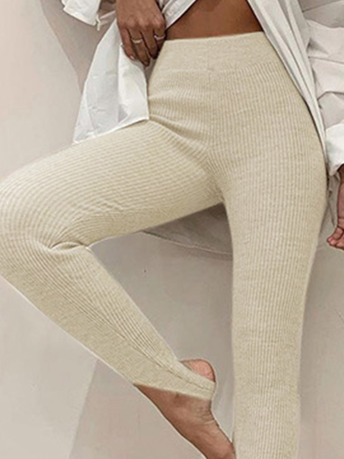 Ribbed Mid Waist Leggings – Trendsi | ClozArt