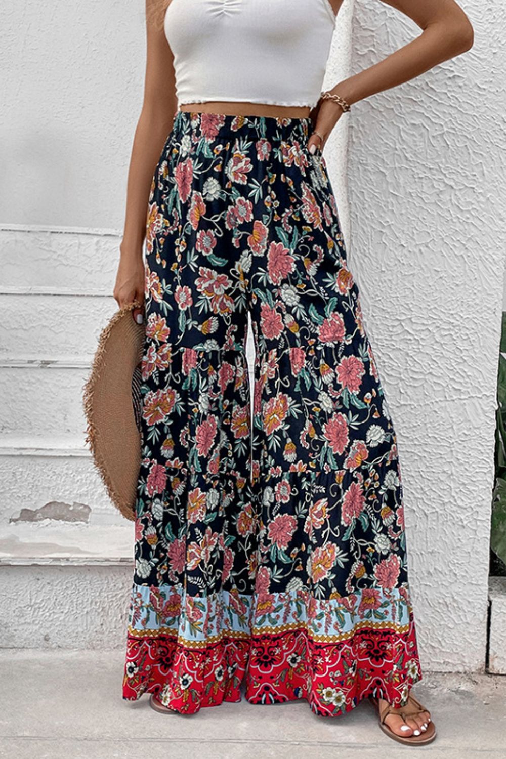 Perfee Floral High Waist Palazzo Pants – Trendsi | ClozArt