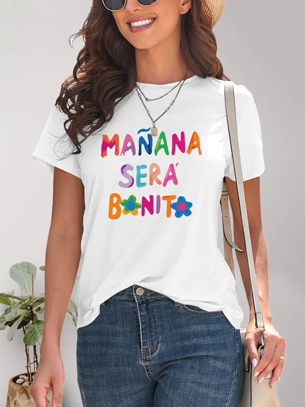 Letter Graphic Round Neck Short Sleeve T-Shirt – Trendsi | ClozArt