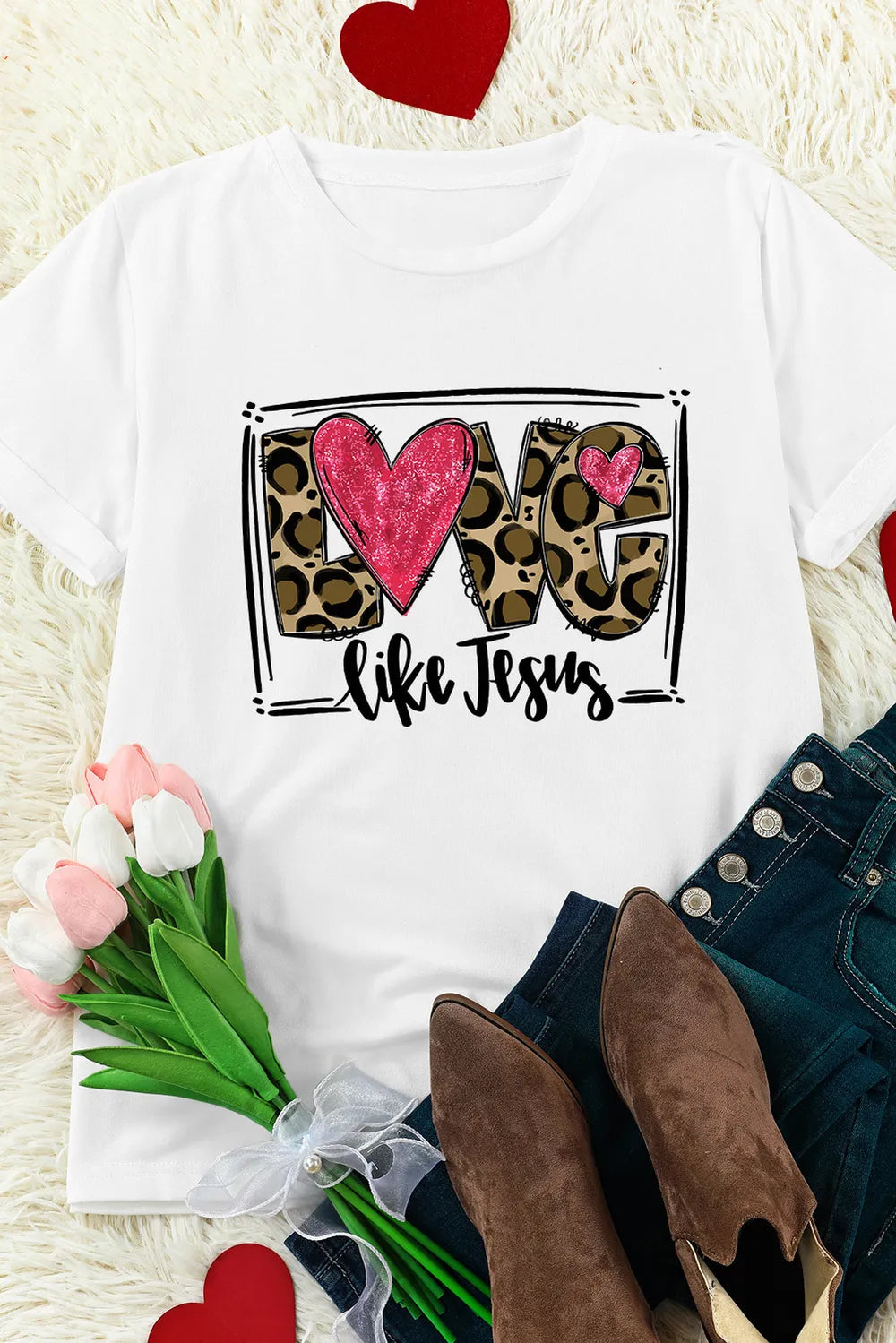 LOVE LIKE JESUS Short Sleeve T-Shirt – Trendsi | ClozArt