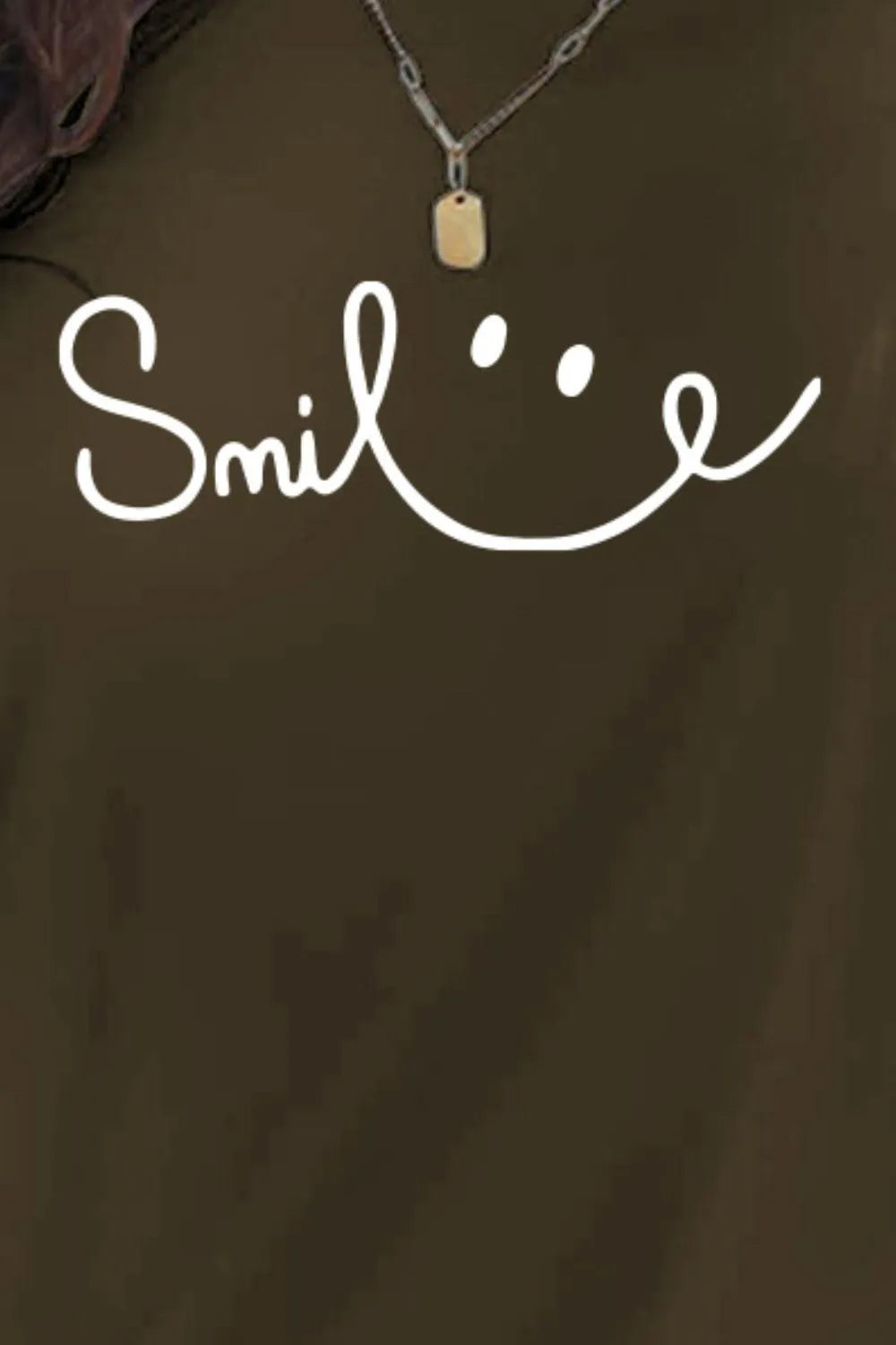 SMILE Round Neck Short Sleeve T-Shirt – Trendsi | ClozArt