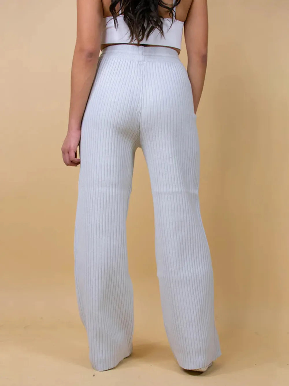 Ribbed Wide Leg Sweater Pants – Trendsi | ClozArt
