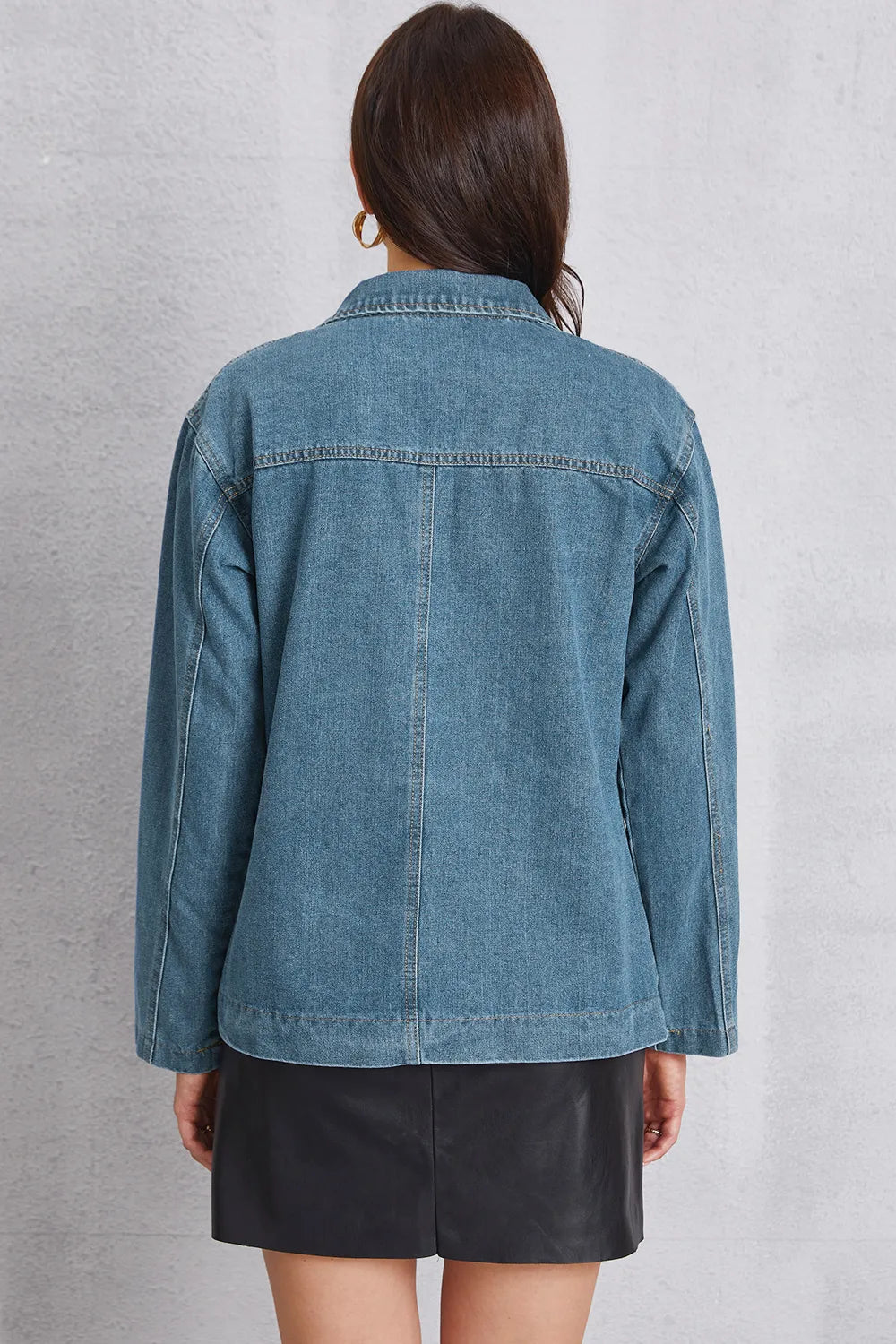 Pocketed Button Up Denim Jacket – Trendsi | ClozArt