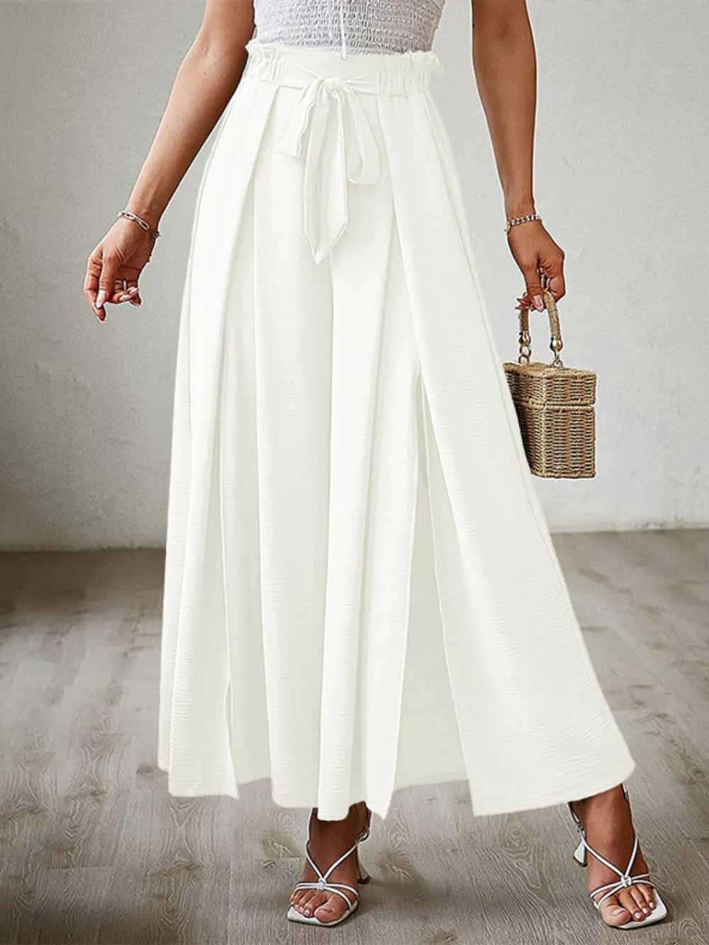Tied Slit Wide Leg Pants – Trendsi | ClozArt
