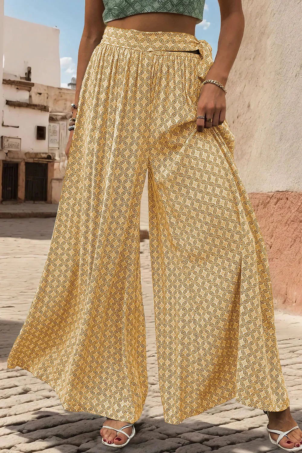 Perfee Printed Tied Wide Leg Pants – Trendsi | ClozArt