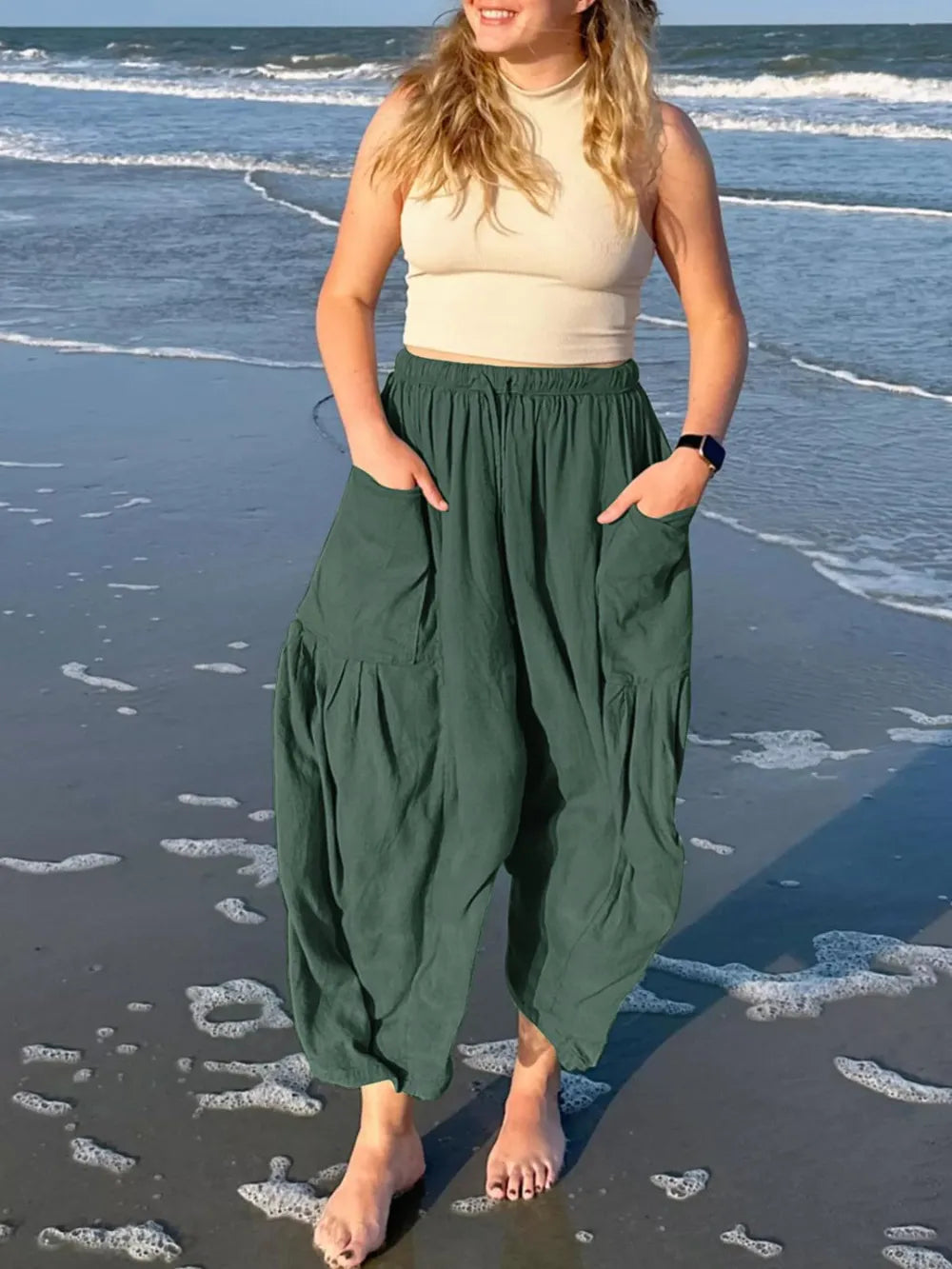 Full Size Drawstring Pants with Pockets Plus Size – Trendsi | ClozArt