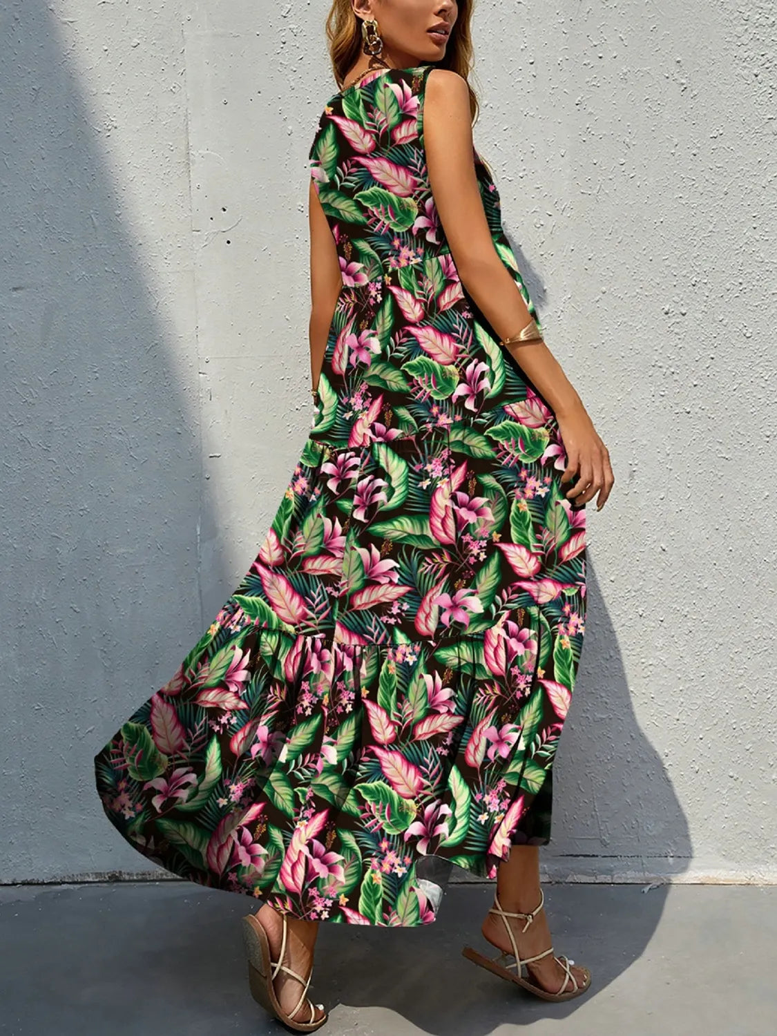 Floral Tiered Maxi Tank Dress – Trendsi | ClozArt