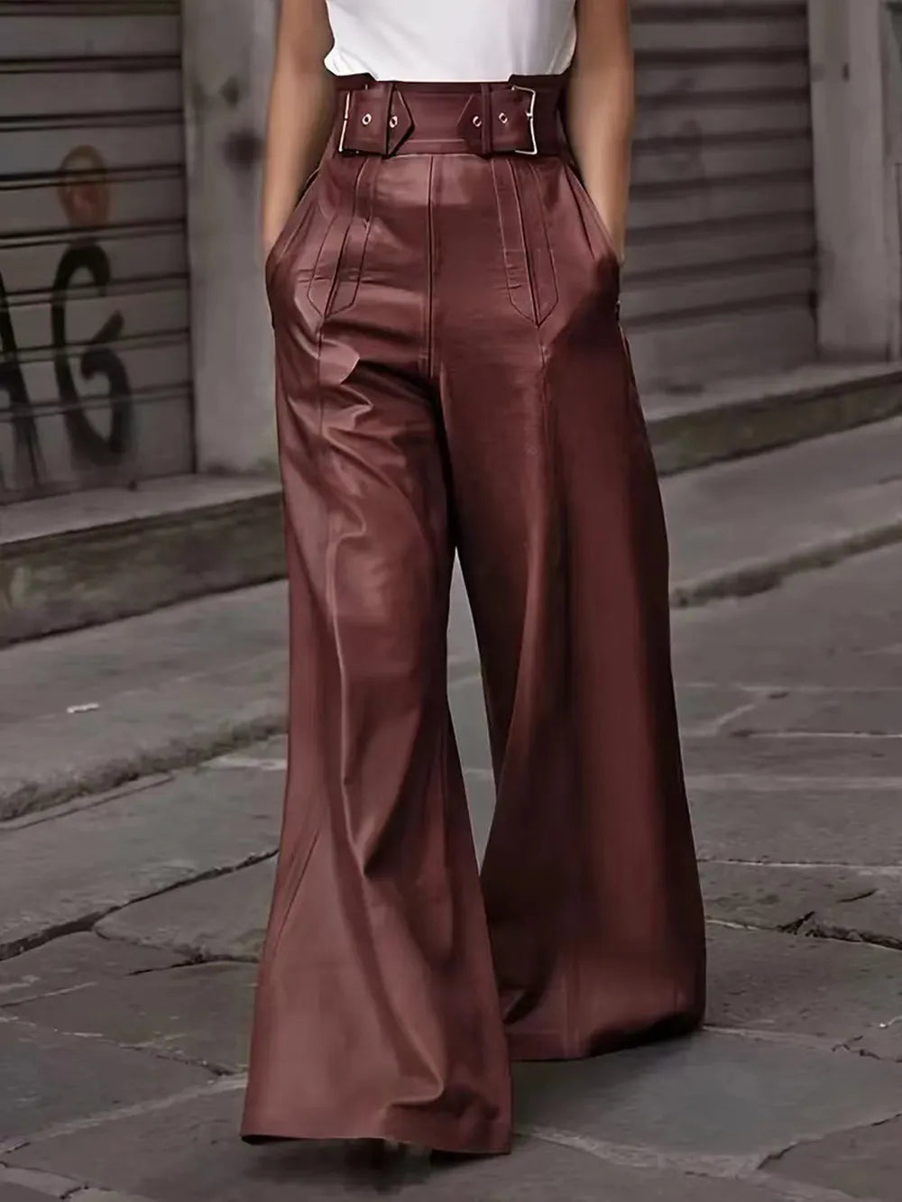 Half Elastic Waist Wide Leg Pants – Trendsi | ClozArt