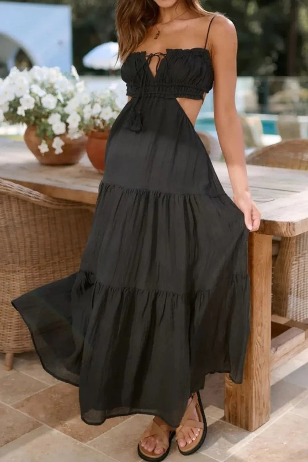 Cutout Square Neck Midi Cami Dress – Trendsi | ClozArt