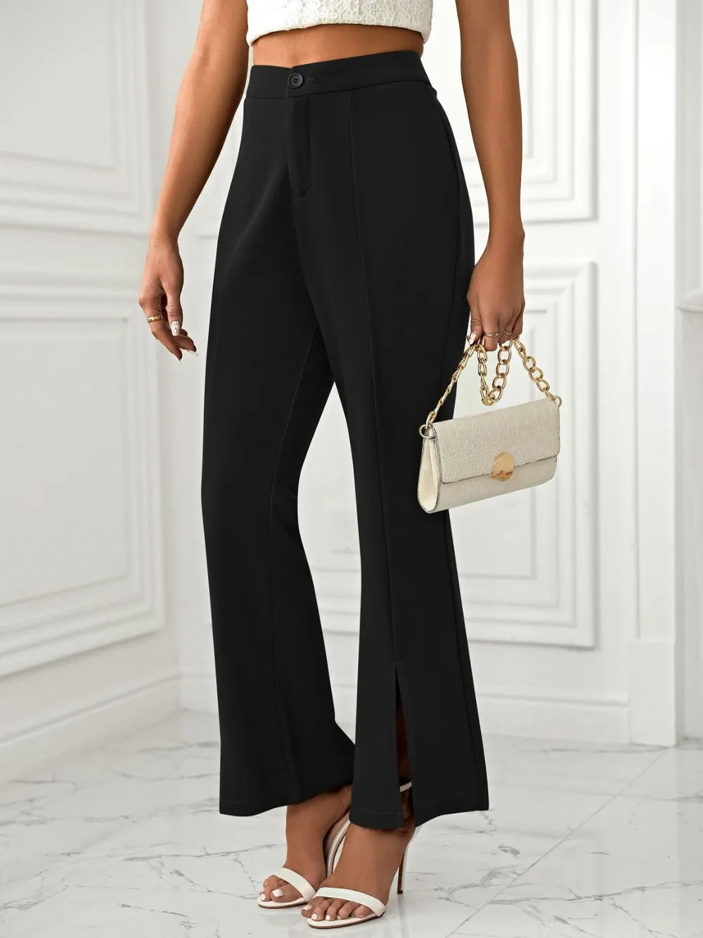 Slit Flare Pants with Pockets – Trendsi | ClozArt