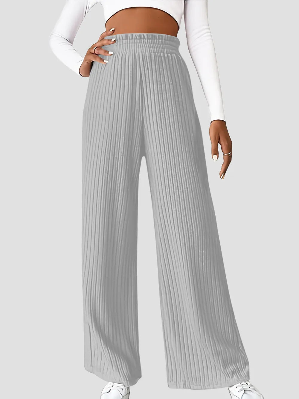 Ribbed High Waist Pants – Trendsi | ClozArt