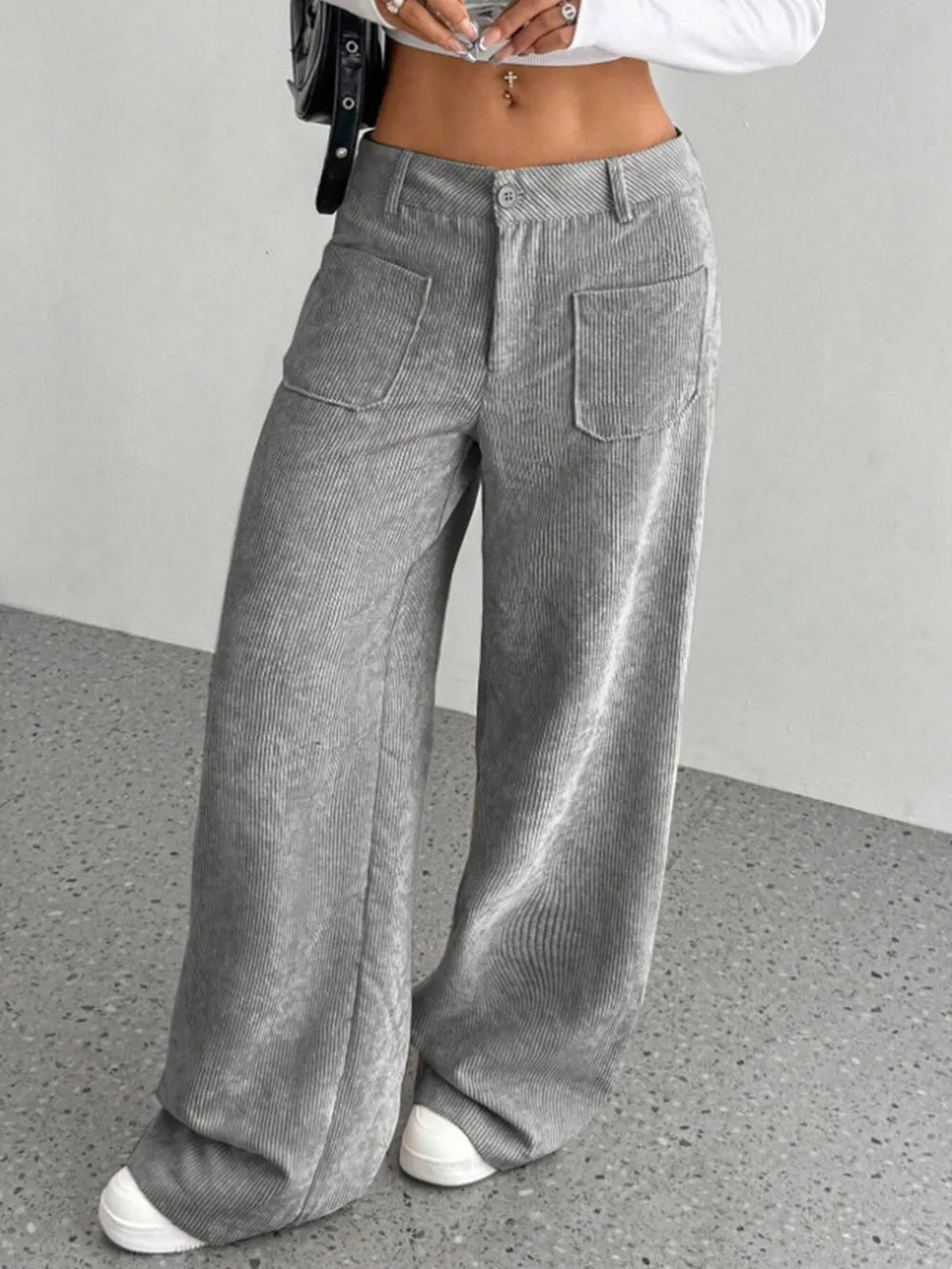 Wide Leg Pants with Pockets – Trendsi | ClozArt
