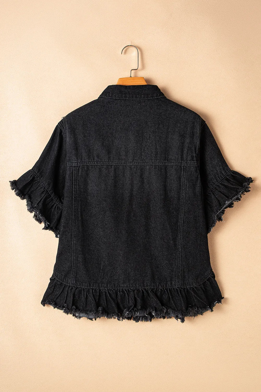 Raw Hem Button Up Denim Top – Trendsi | ClozArt