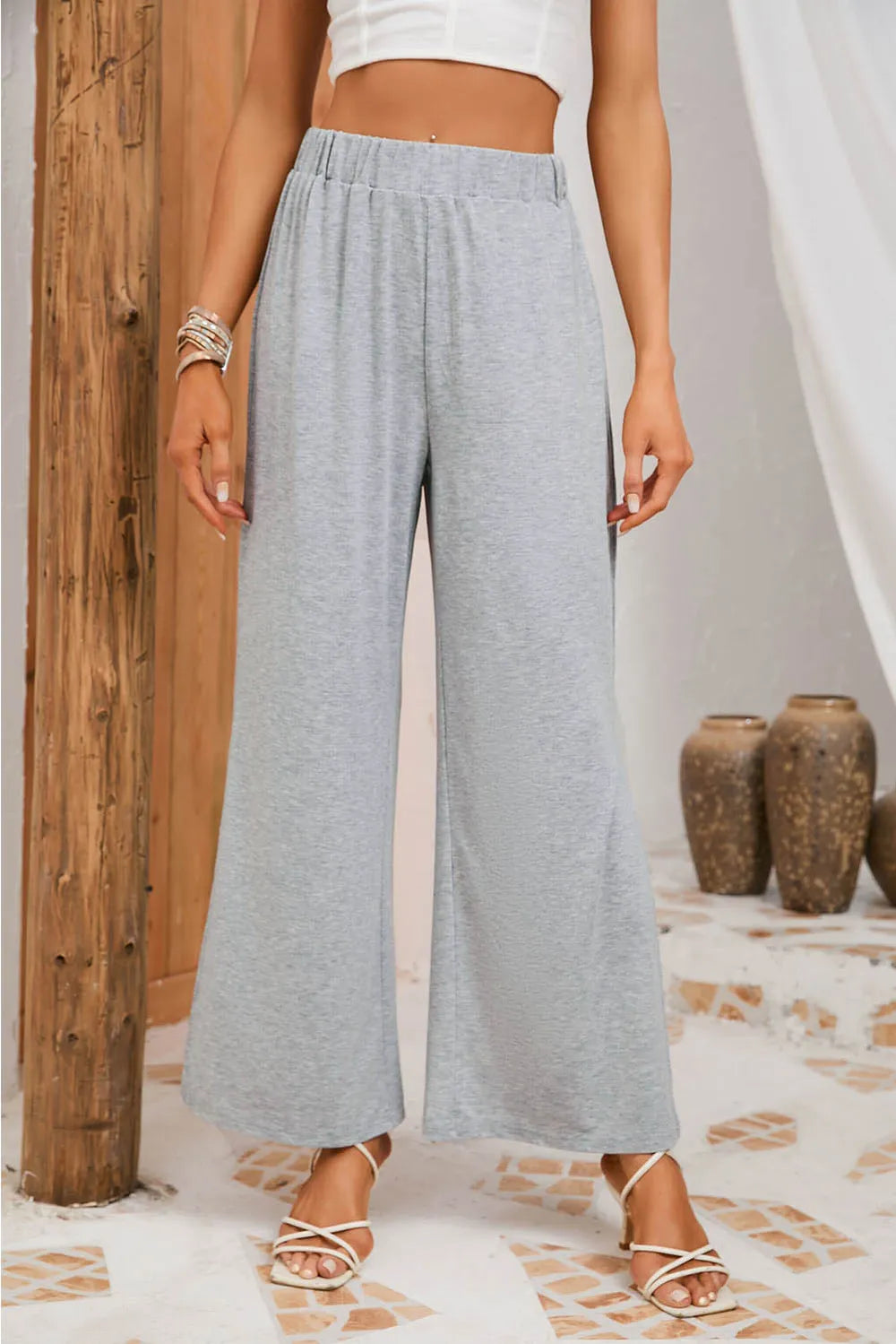 Slit Elastic Waist Pants – Trendsi | ClozArt