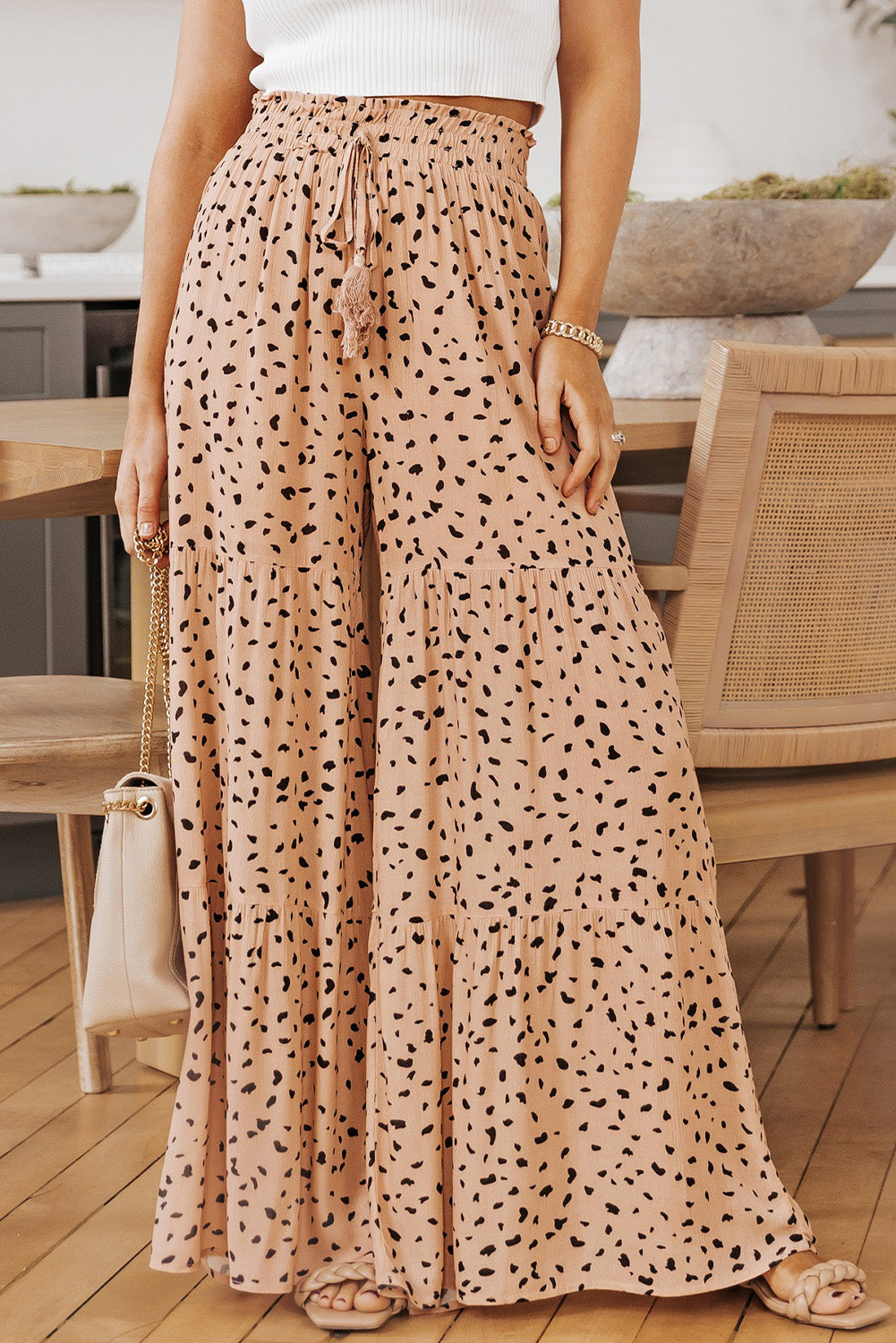 Printed Wide Tiered Pants – Trendsi | ClozArt