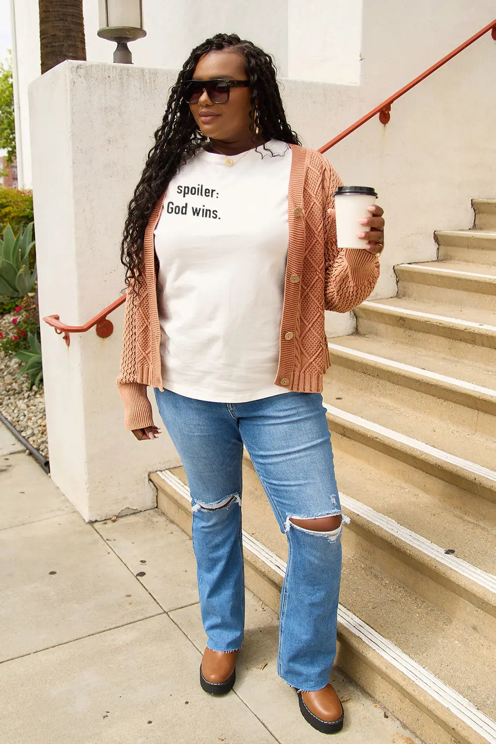 Simply Love Full Size SPOILER : GOD WINS Short Sleeve T-Shirt – Trendsi | ClozArt