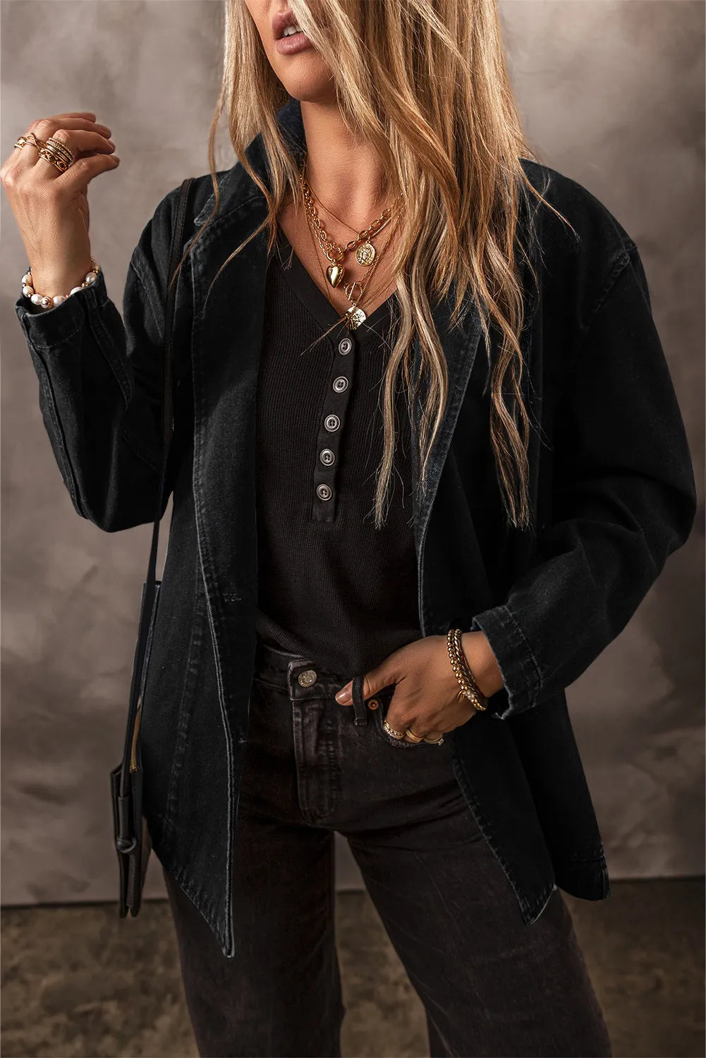 Pocketed Long Sleeve Denim Jacket – Trendsi | ClozArt