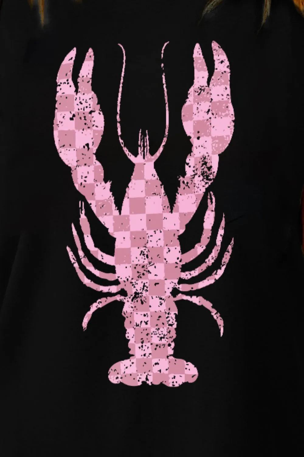 Checkered Lobster Graphic Round Neck Short Sleeve T-Shirt – Trendsi | ClozArt