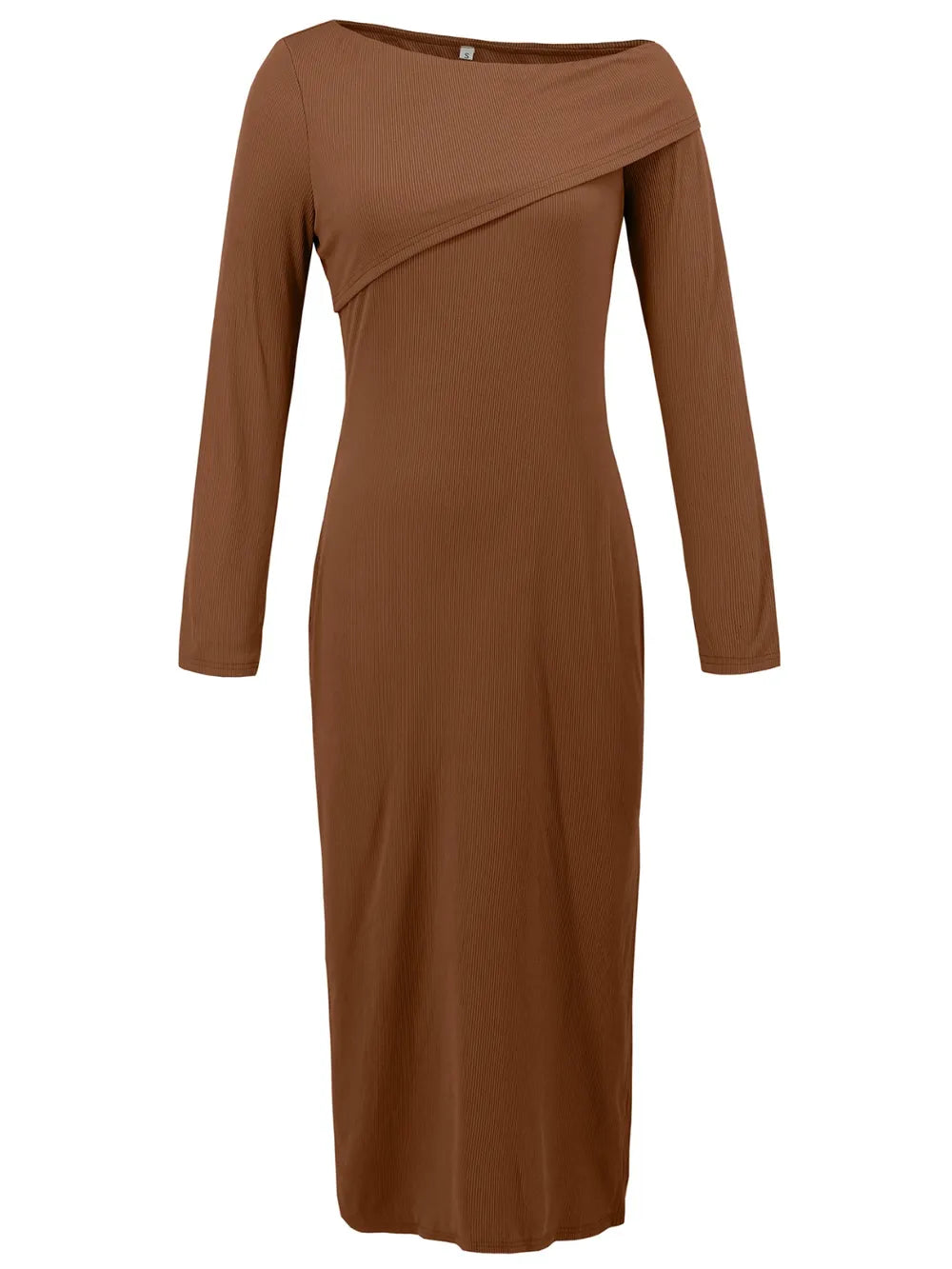 Slit One Shoulder Long Sleeve Dress – Trendsi | ClozArt