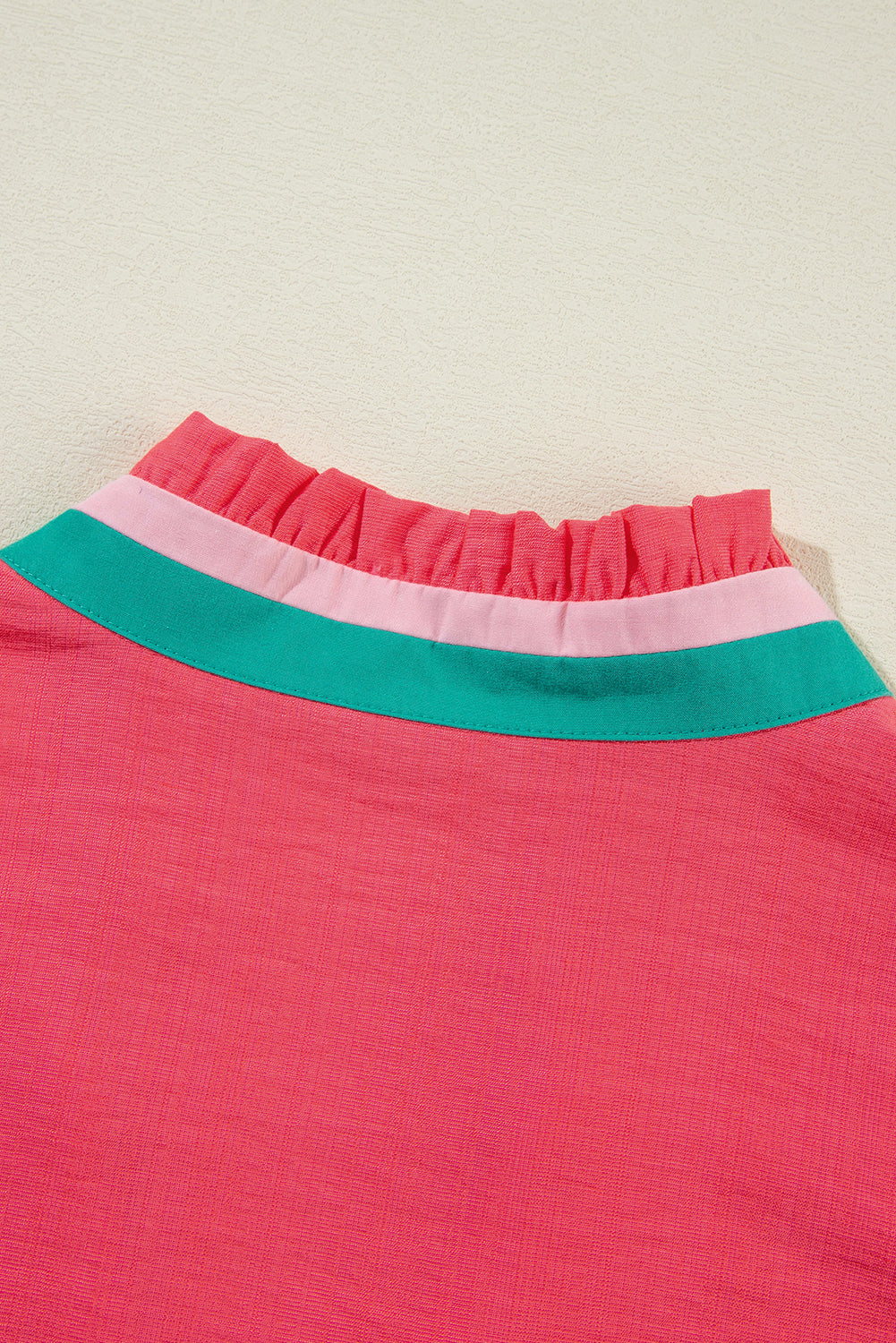 Bright Green Puff Sleeve Pop of Color Neckline Blouse – Shewin | ClozArt