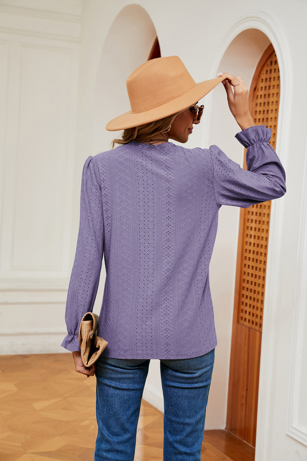 V-Neck Flounce Sleeve Blouse – Trendsi | ClozArt