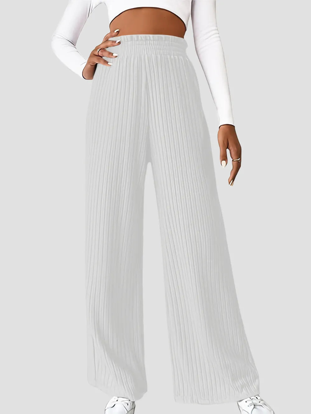 Ribbed High Waist Pants – Trendsi | ClozArt