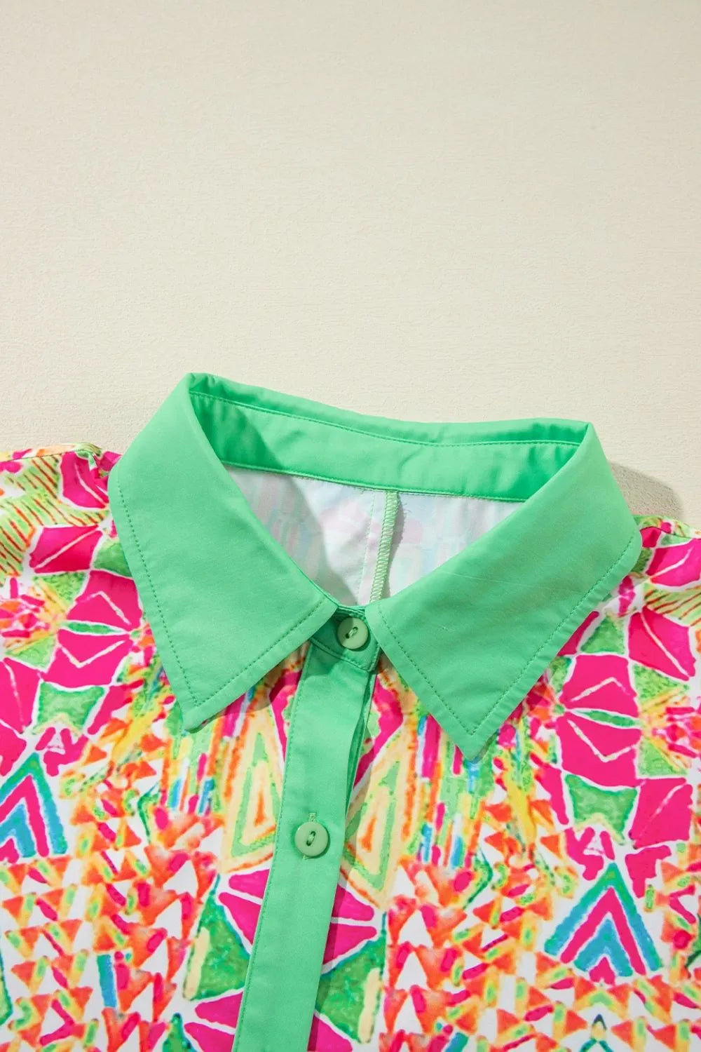 Printed Button Down Short Sleeve Dress – Trendsi | ClozArt