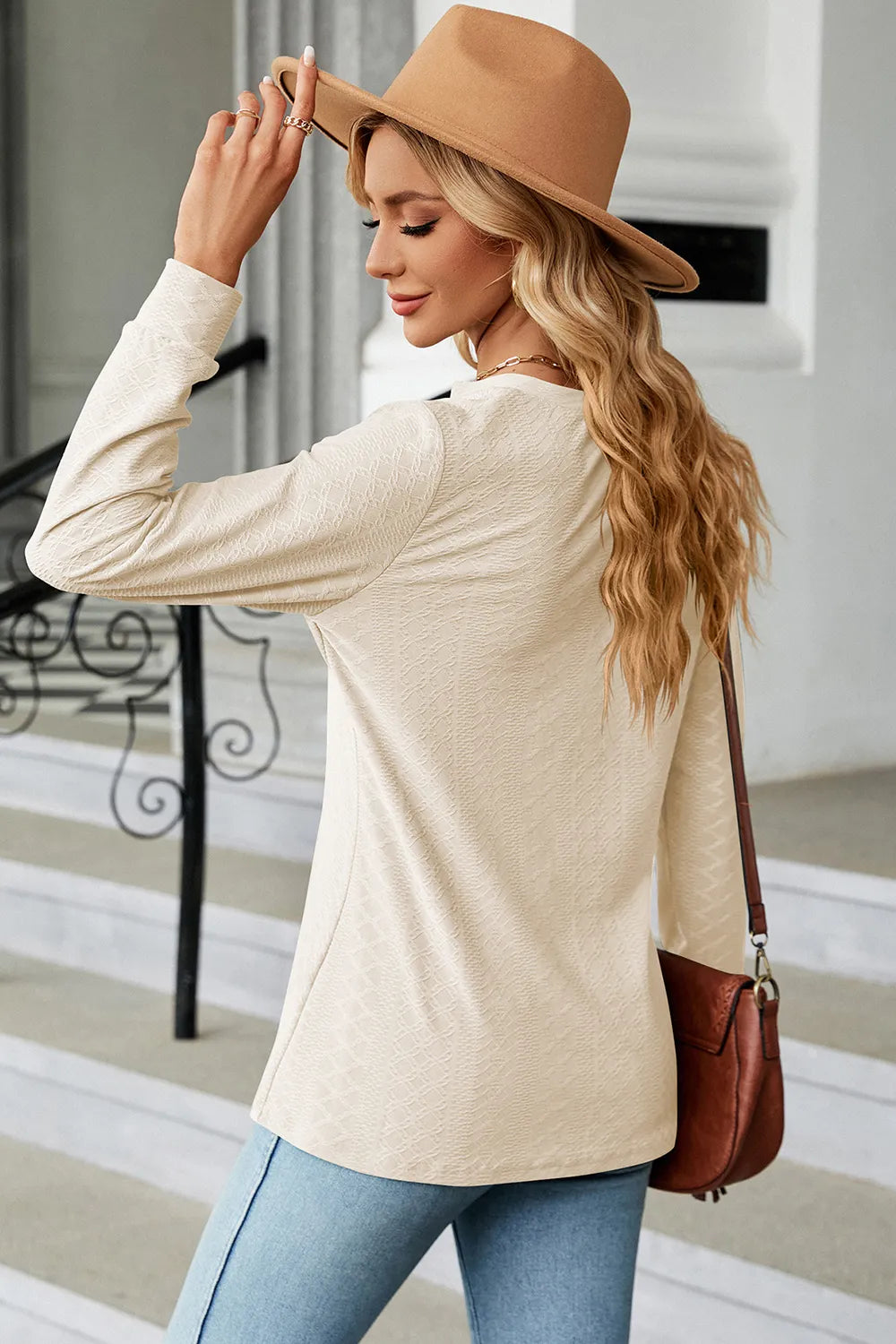 Notched Long Sleeve T-Shirt – Trendsi | ClozArt