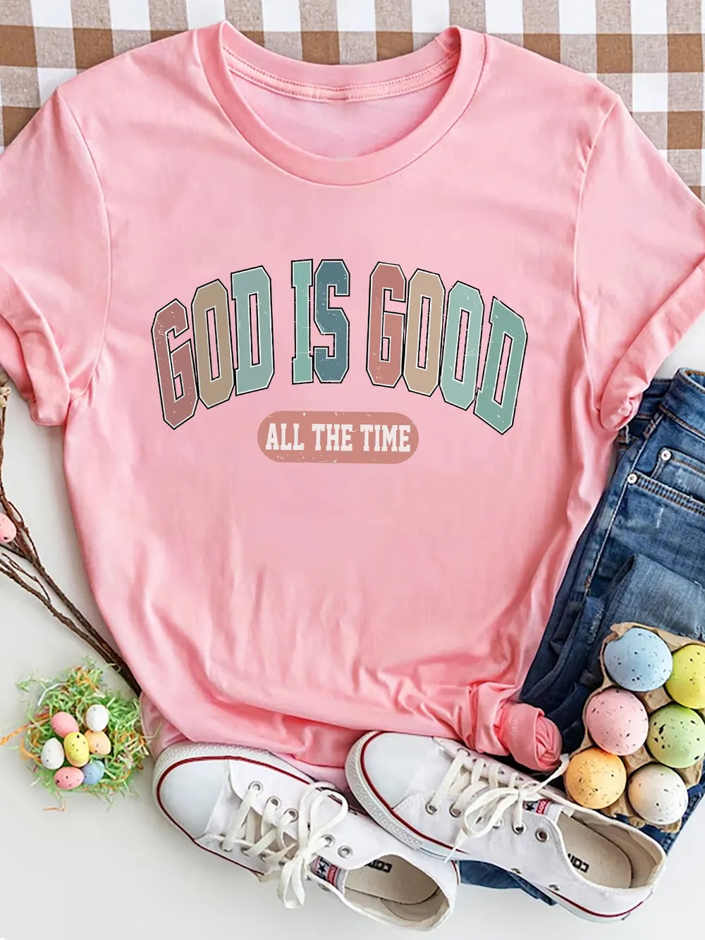 GOD IS GOOD ALL THE TIME Round Neck T-Shirt – Trendsi | ClozArt
