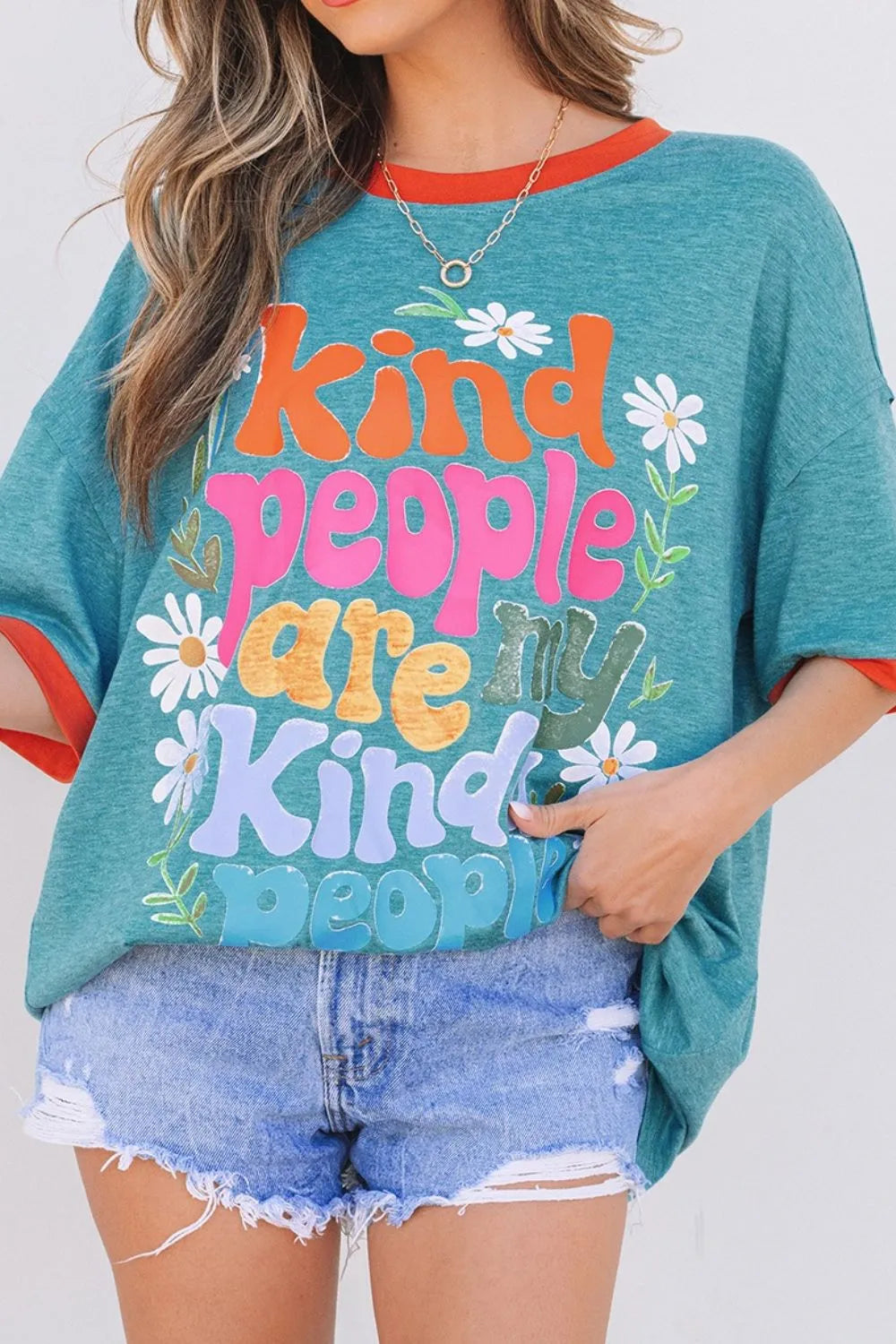 Kind People are My Kind People Graphic Oversized T-Shirt – Trendsi | ClozArt