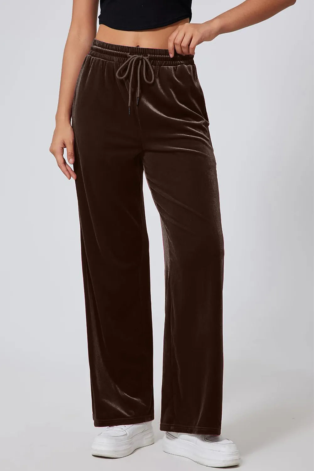 Drawstring Elastic Waist Straight Leg Pants – Trendsi | ClozArt