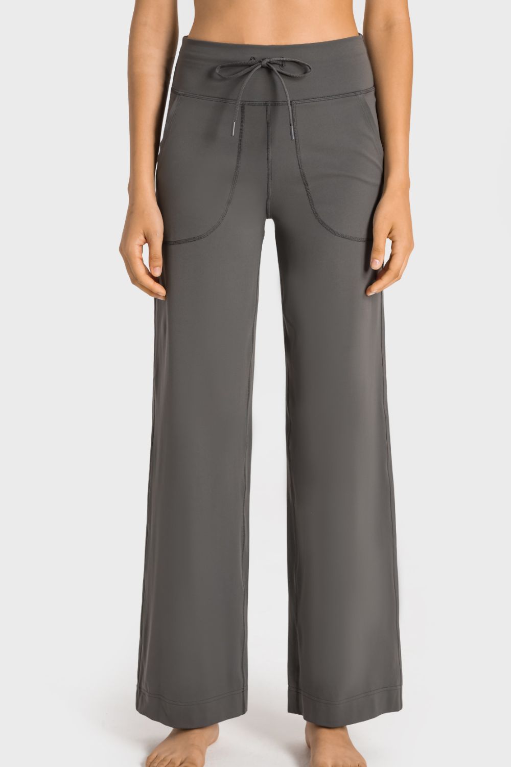 Millennia Drawstring Waist Wide Leg Sports Pants with Pockets – Trendsi | ClozArt