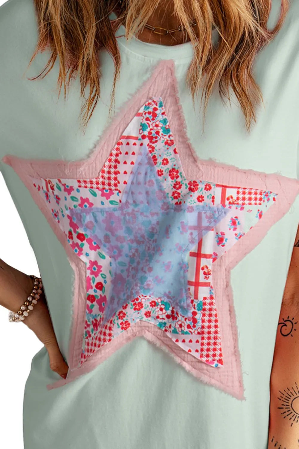 Star Round Neck Short Sleeve T-Shirt – Trendsi | ClozArt