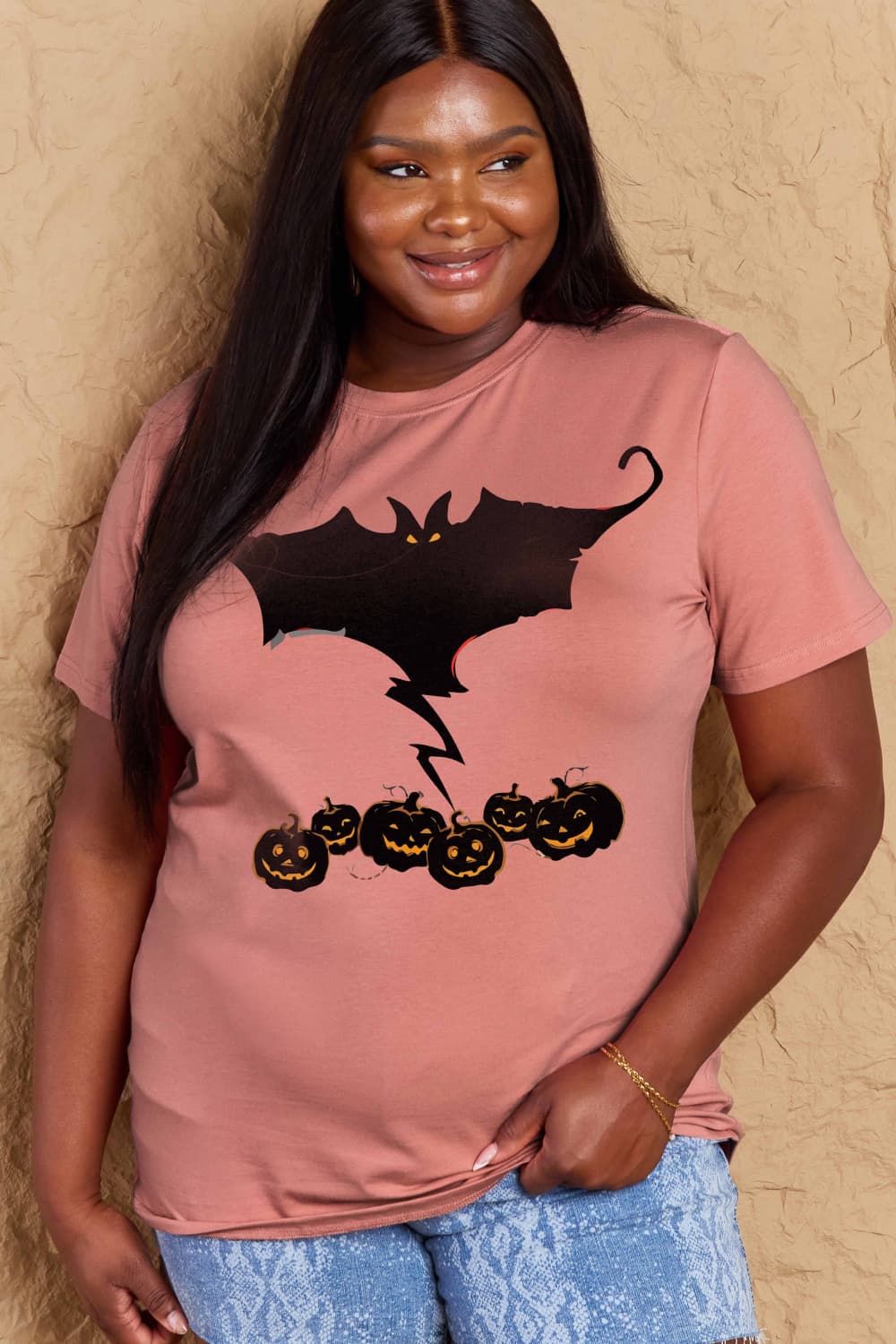 Simply Love Full Size Bat & Pumpkin Graphic Cotton T-Shirt – Trendsi | ClozArt