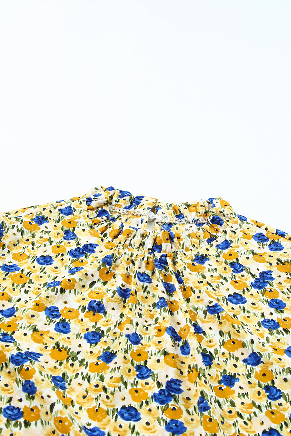 Floral Puff Sleve Keyhole Blouse – Trendsi | ClozArt