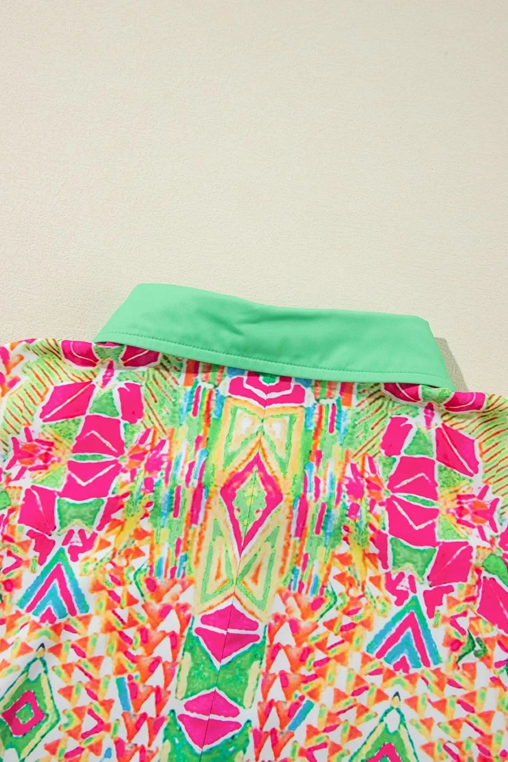 Printed Button Down Short Sleeve Dress – Trendsi | ClozArt